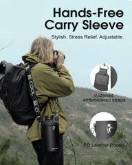 128 oz Compact  Water Bottle with PU Leather Sleeve