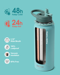 40 oz Compact Water Bottle With Strap