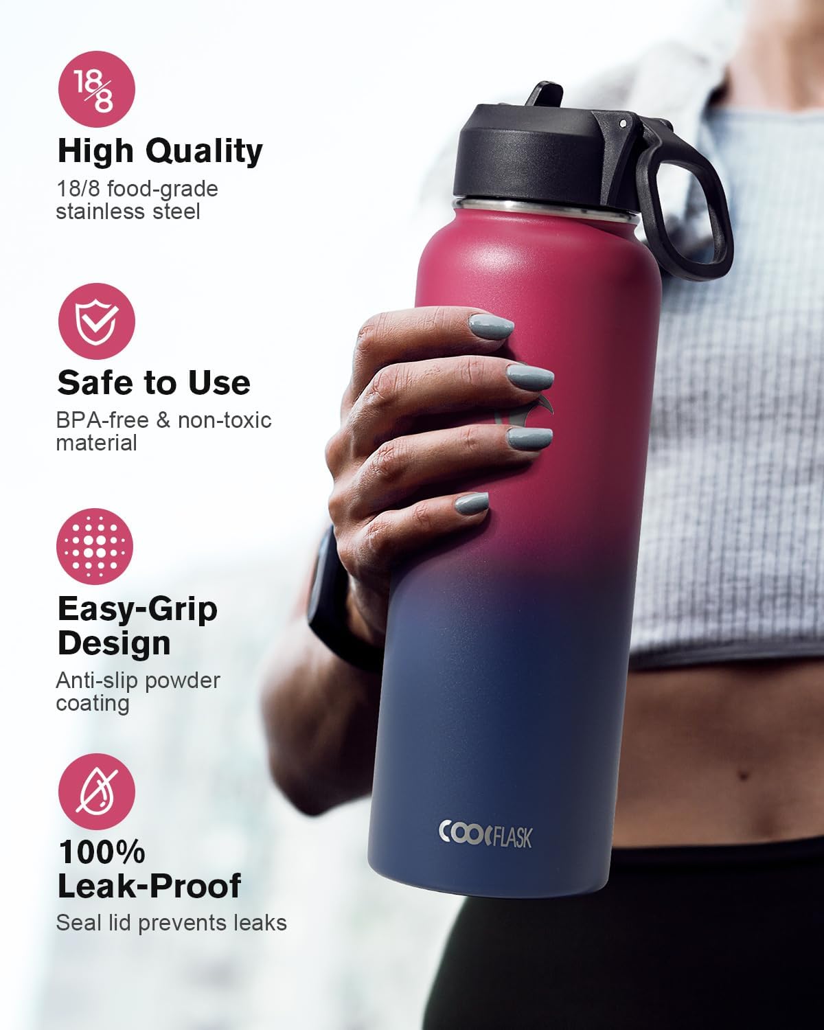 Coolflask 40 oz Water Bottle
