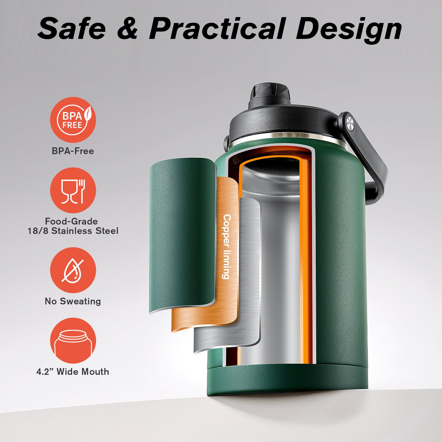 Insulated Gallon Jug with Spout Lid