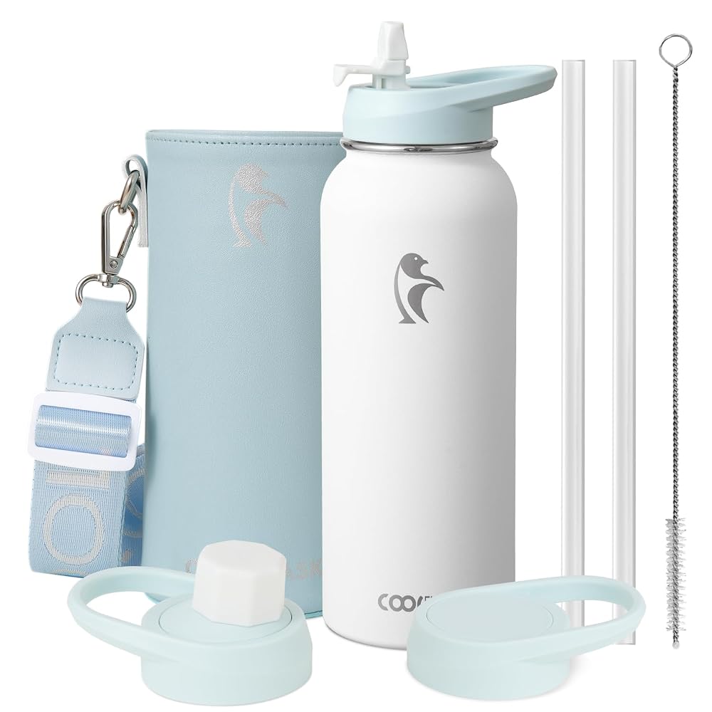 40 oz Compact Water Bottle with PU Sleeve