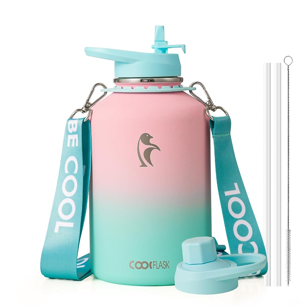 64 oz Compact Water Bottle With Strap