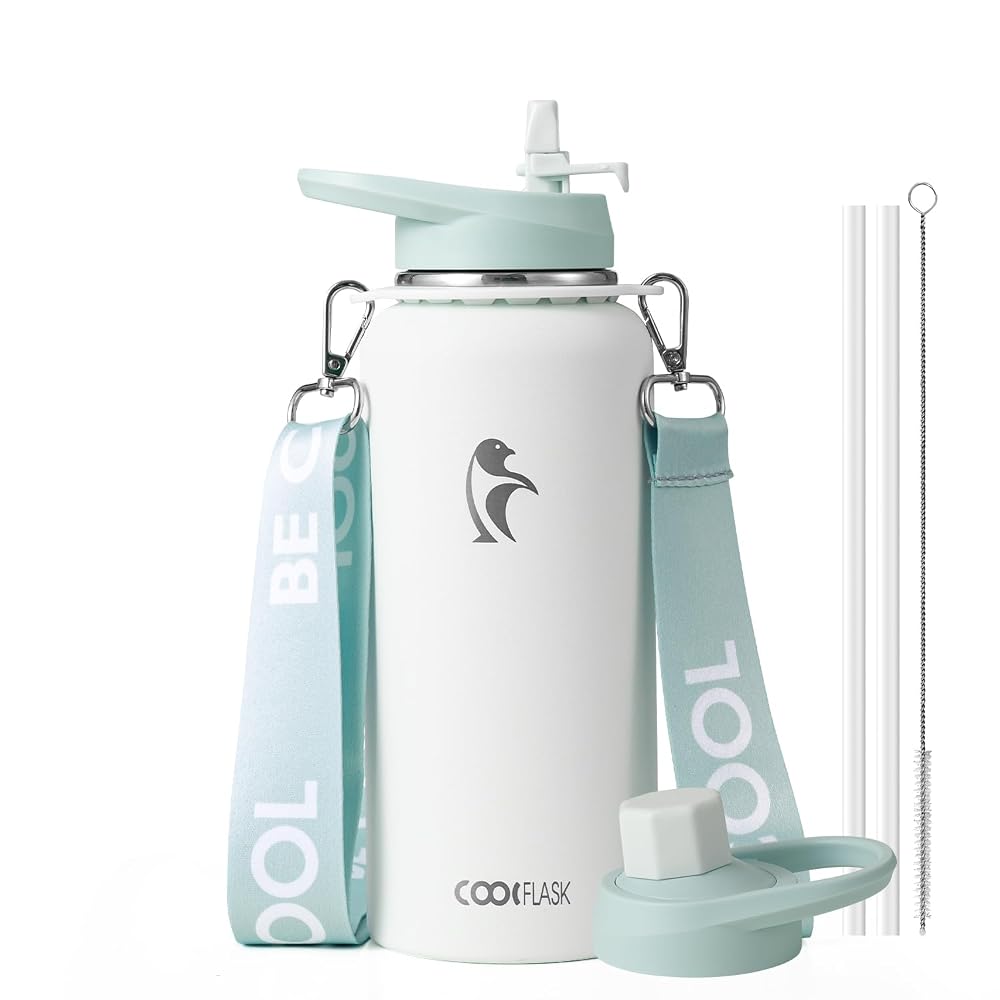 32 oz Compact Water Bottle With Strap