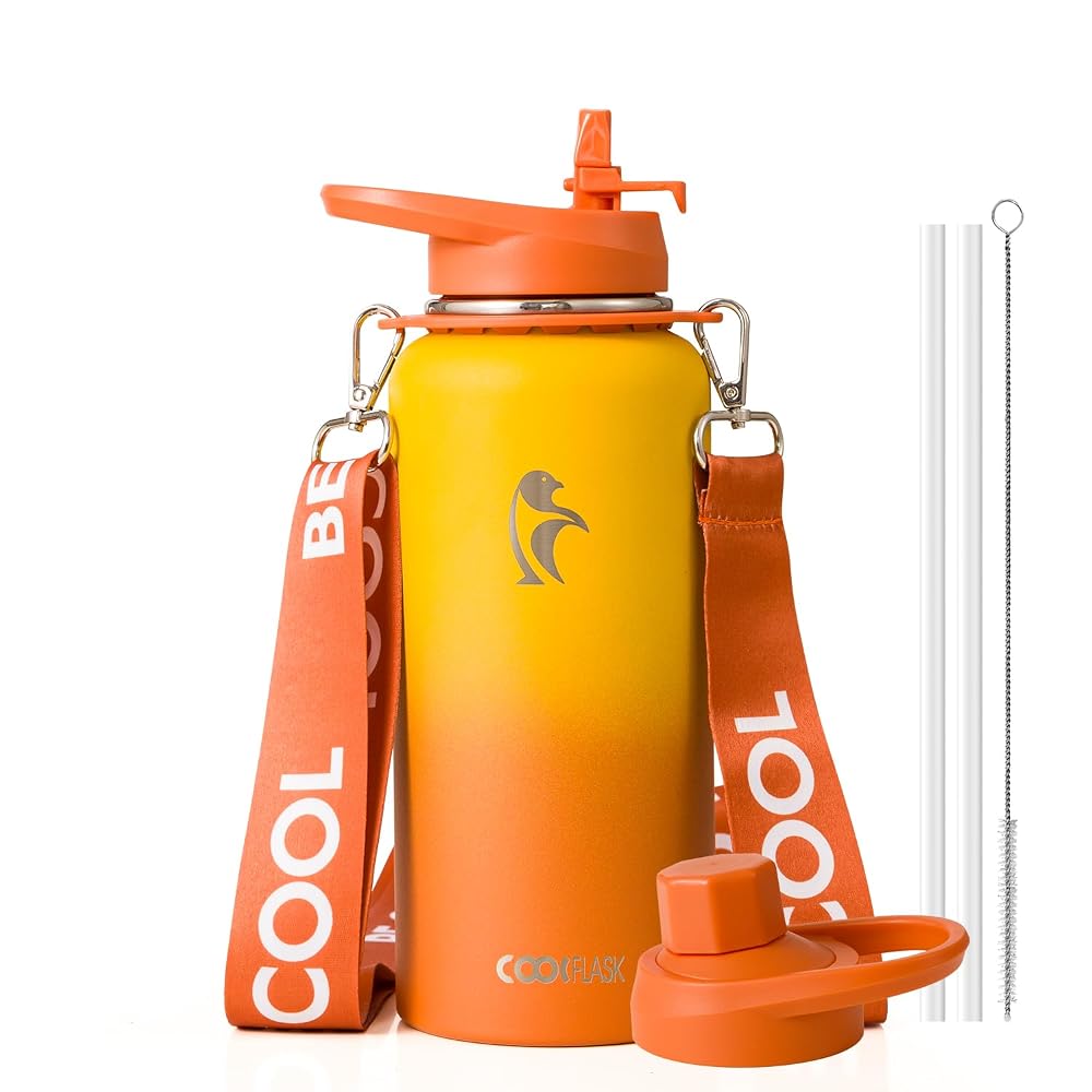 32 oz Compact Water Bottle With Strap