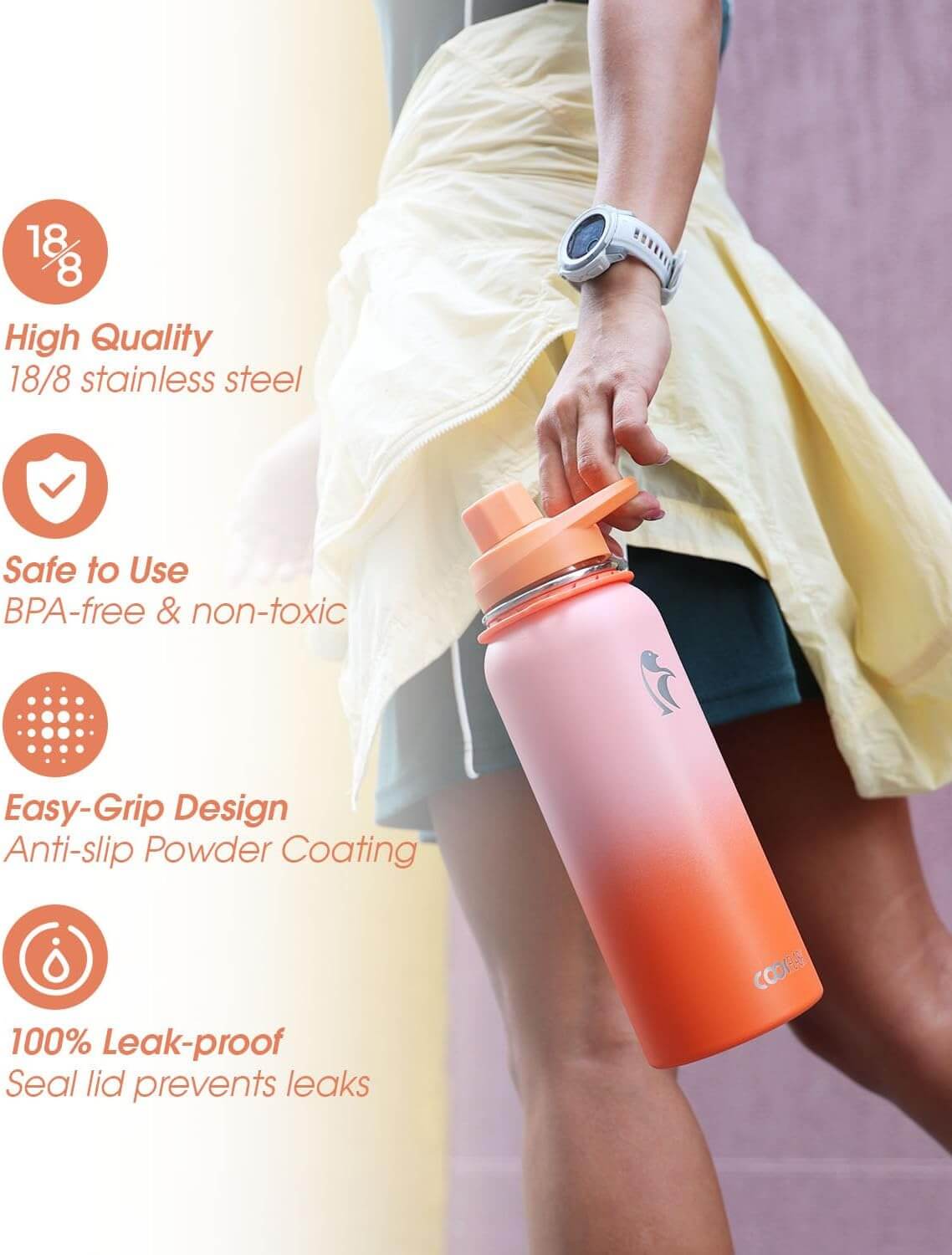 40 oz Compact Water Bottle With Strap