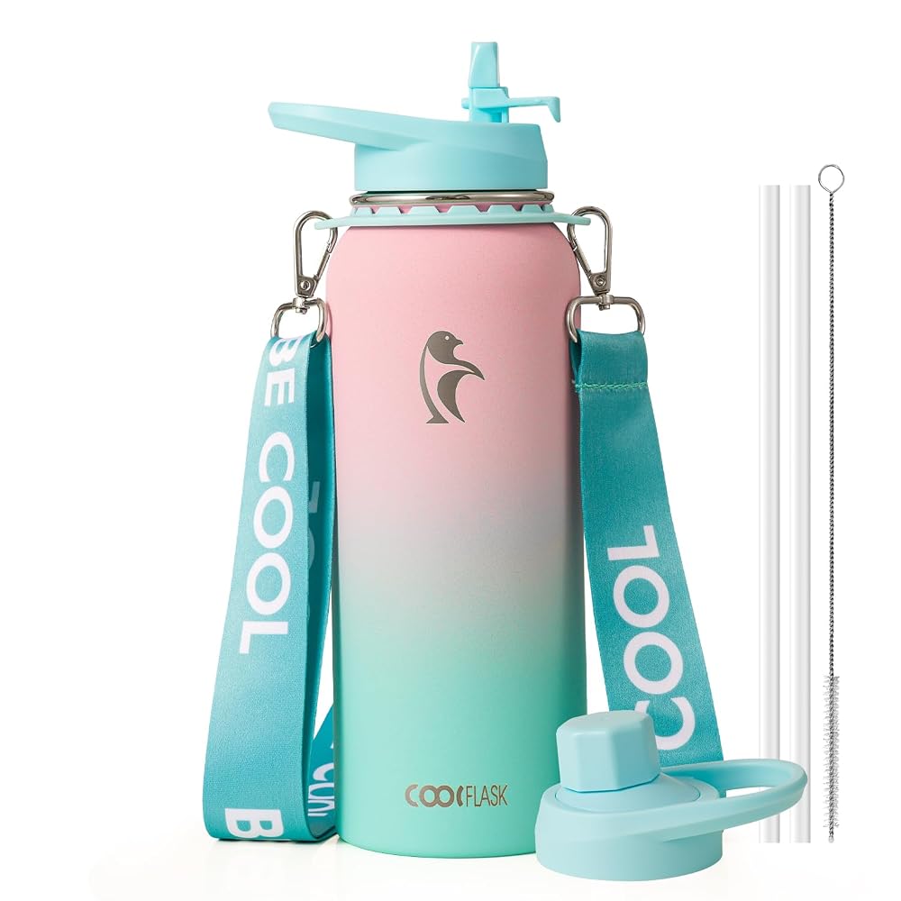 40 oz Compact Water Bottle With Strap