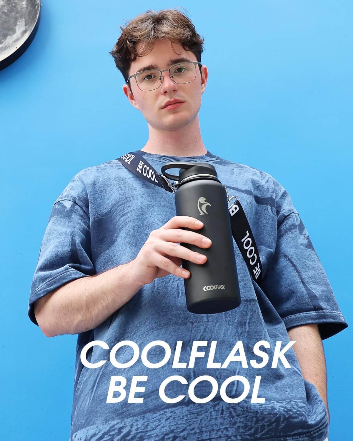40 oz Compact Water Bottle With Strap
