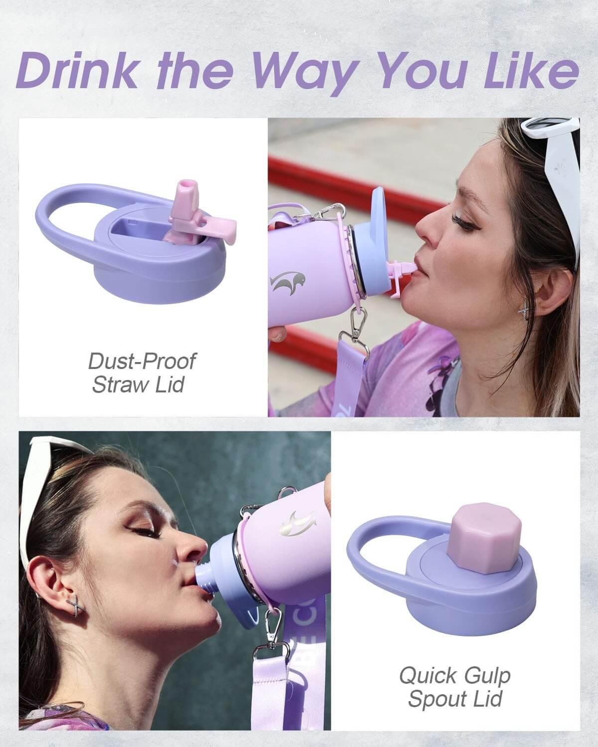 32 oz Compact Water Bottle With Strap