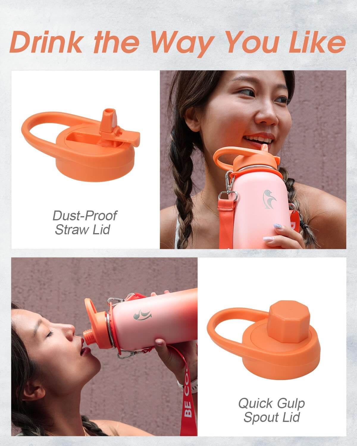 40 oz Compact Water Bottle With Strap