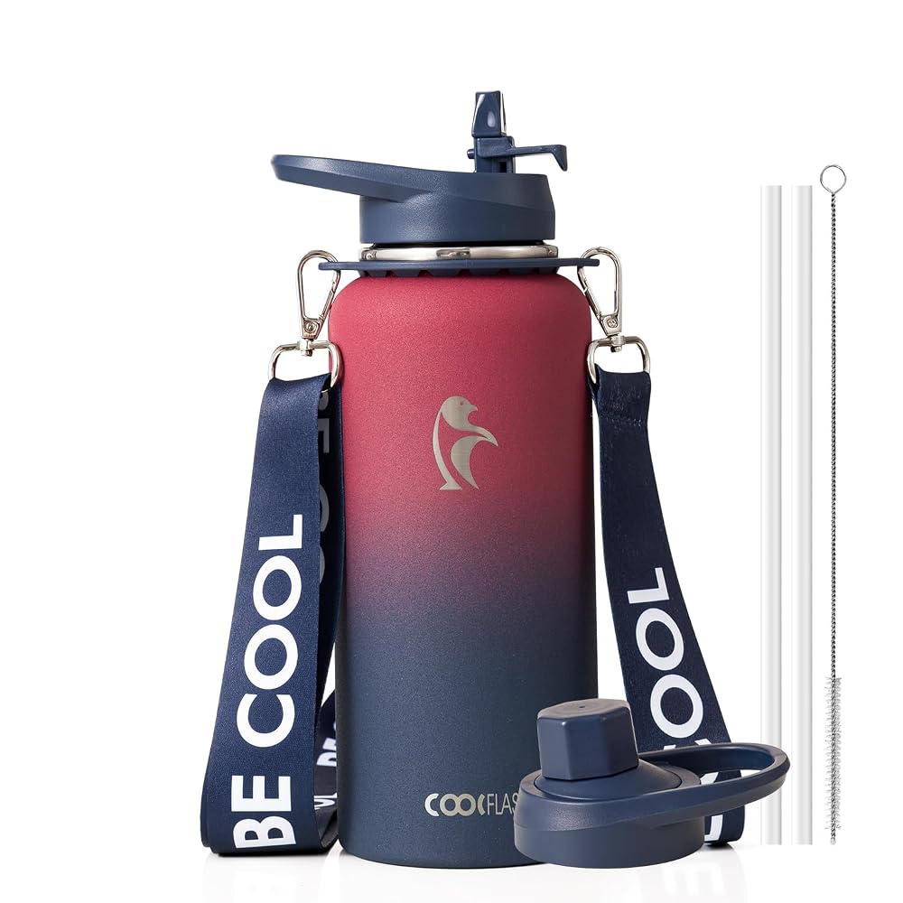 32 oz Compact Water Bottle With Strap