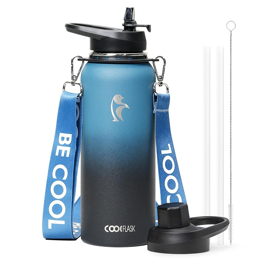 40 oz Compact Water Bottle With Strap