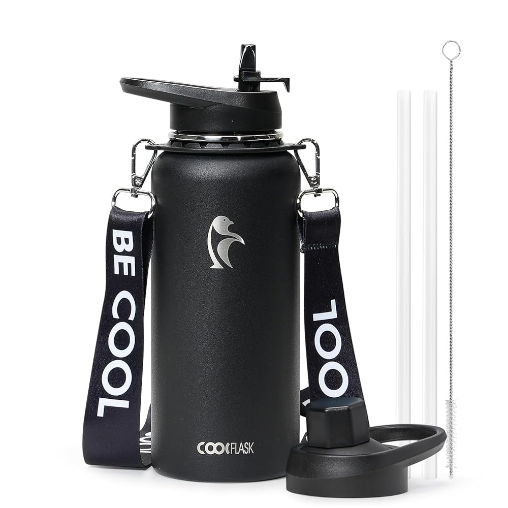 32 oz Compact Water Bottle With Strap