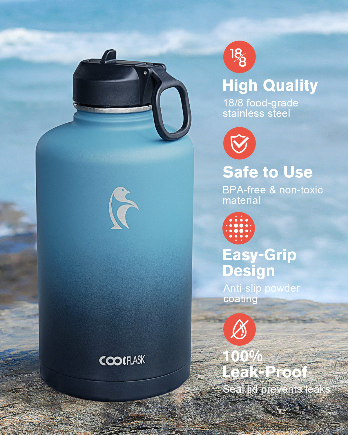 Classic 87 oz Water Bottle with Straw