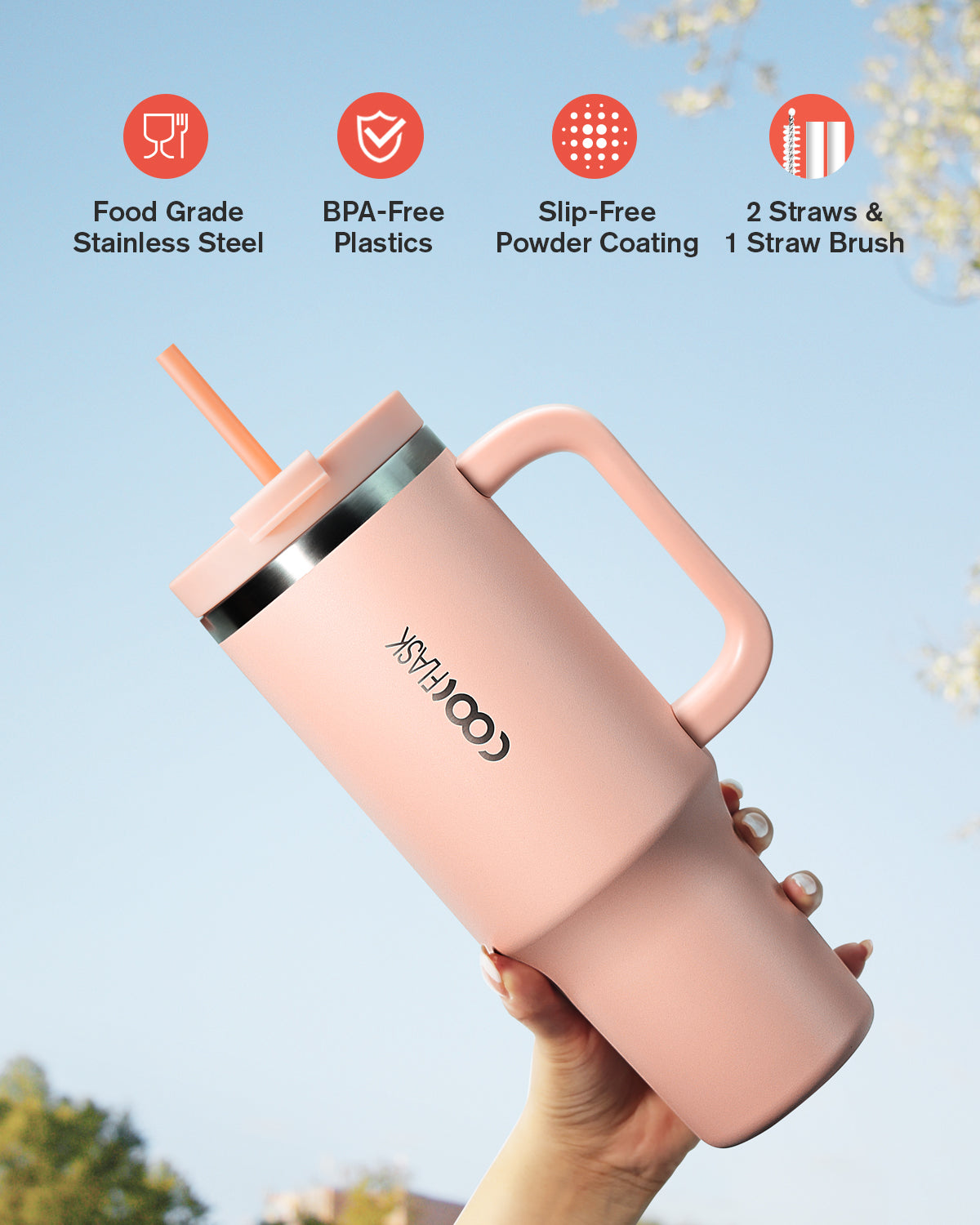 Insulated Coffee Tumbler Travel Mug - 40OZ