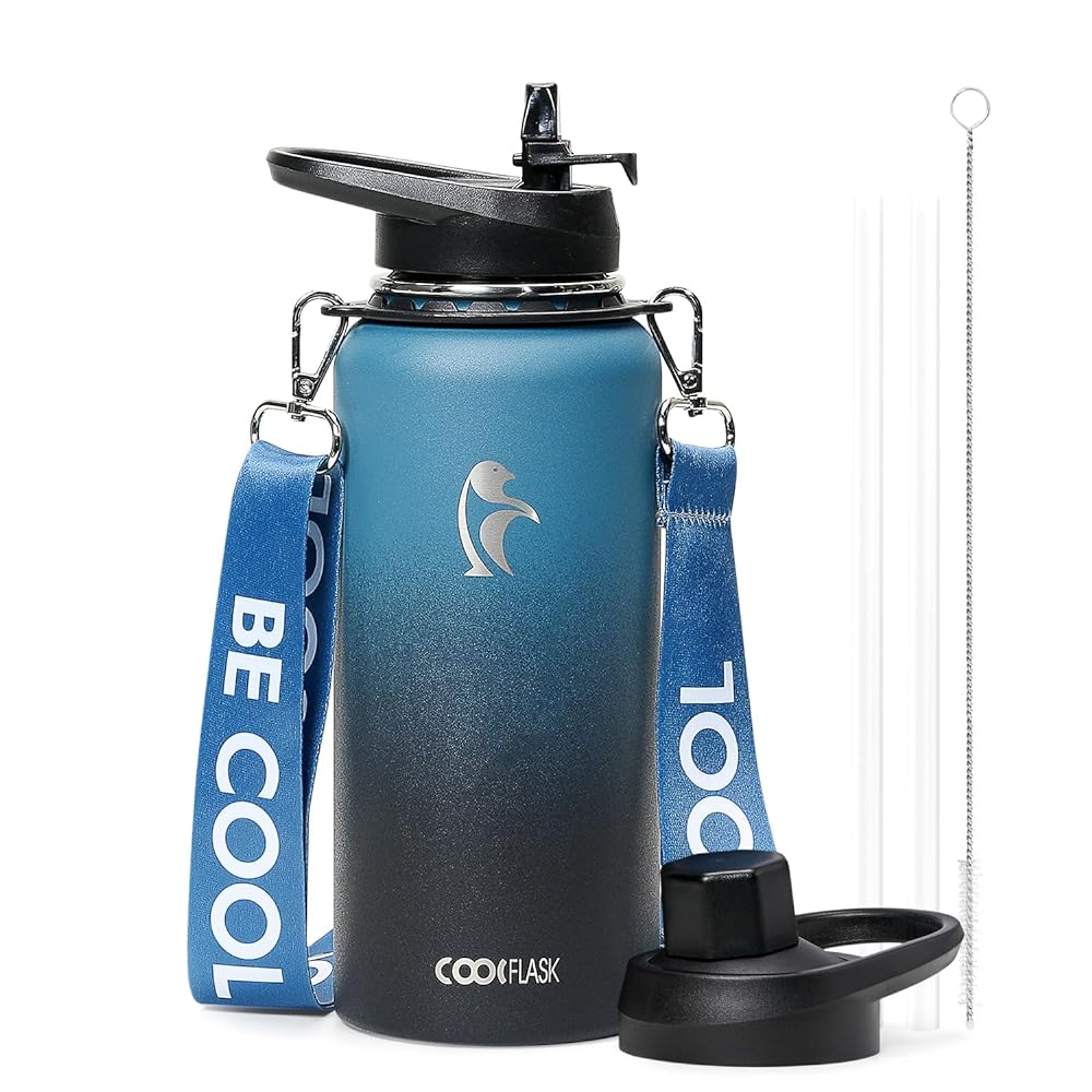 32 oz Compact Water Bottle With Strap