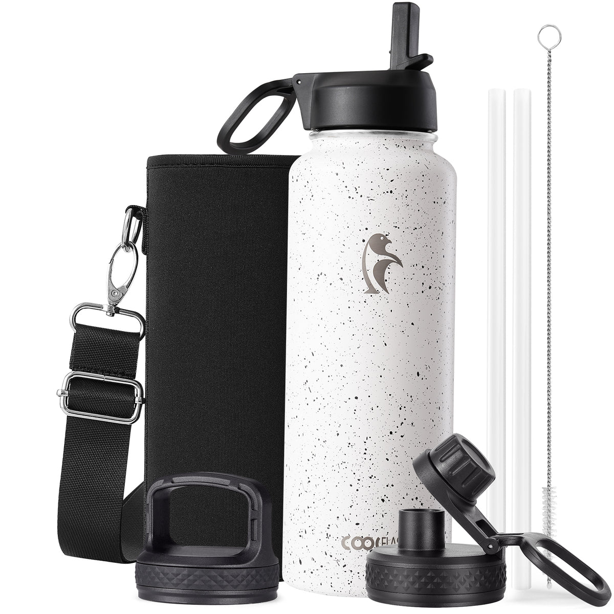 insulated bottle with straw