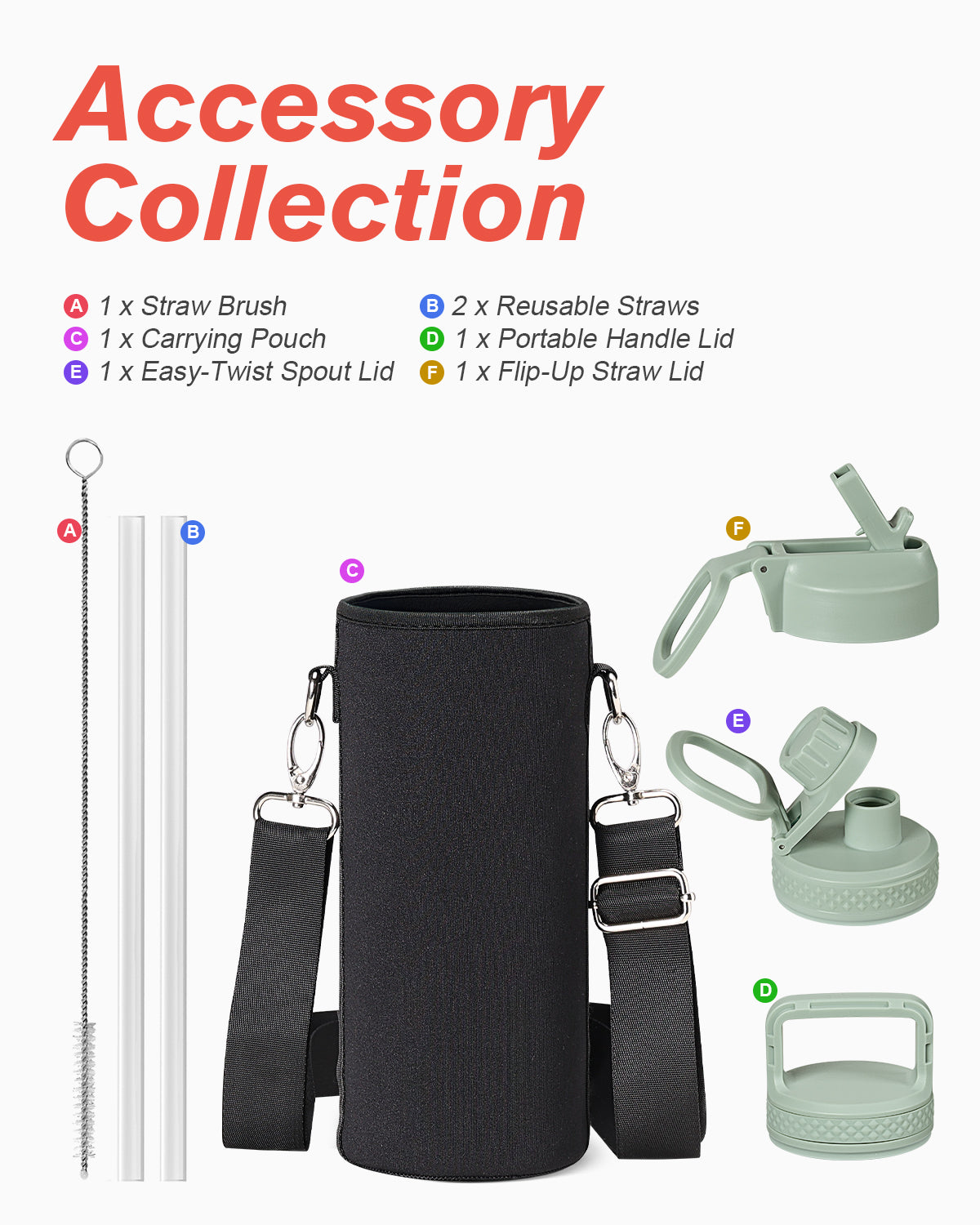 insulated water bottle with straw