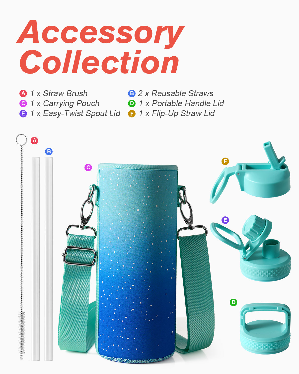 straw water bottle insulated