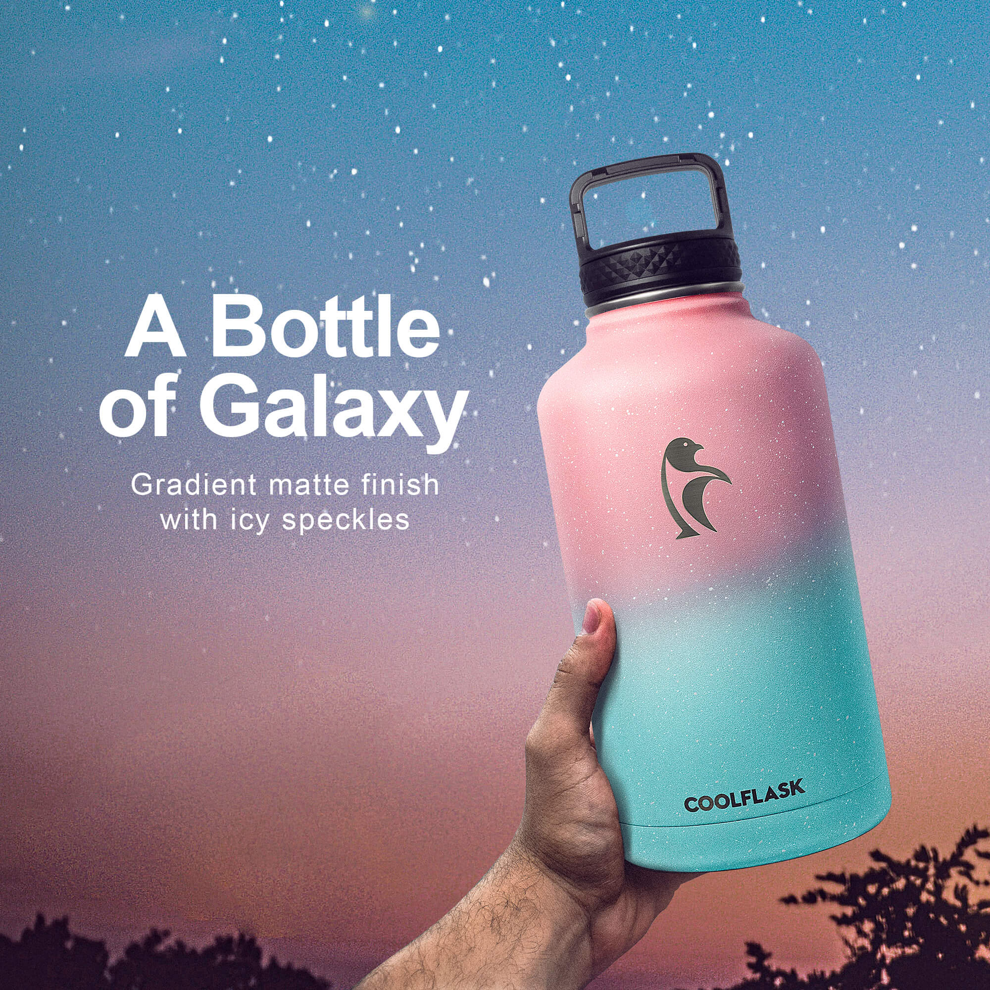 Coolflask Galaxy 64 oz Water Bottle