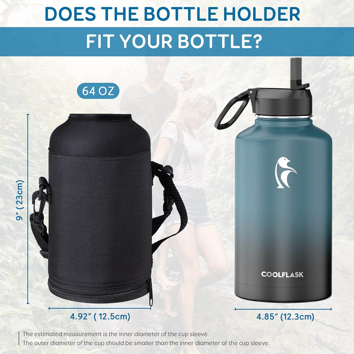 Hydro Flask Holder w/ Detachable Shoulder Strap - Durable & Convenient (32  oz)